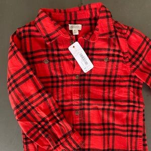 Gymboree Red Plaid Button Down Shirt NWT 3T